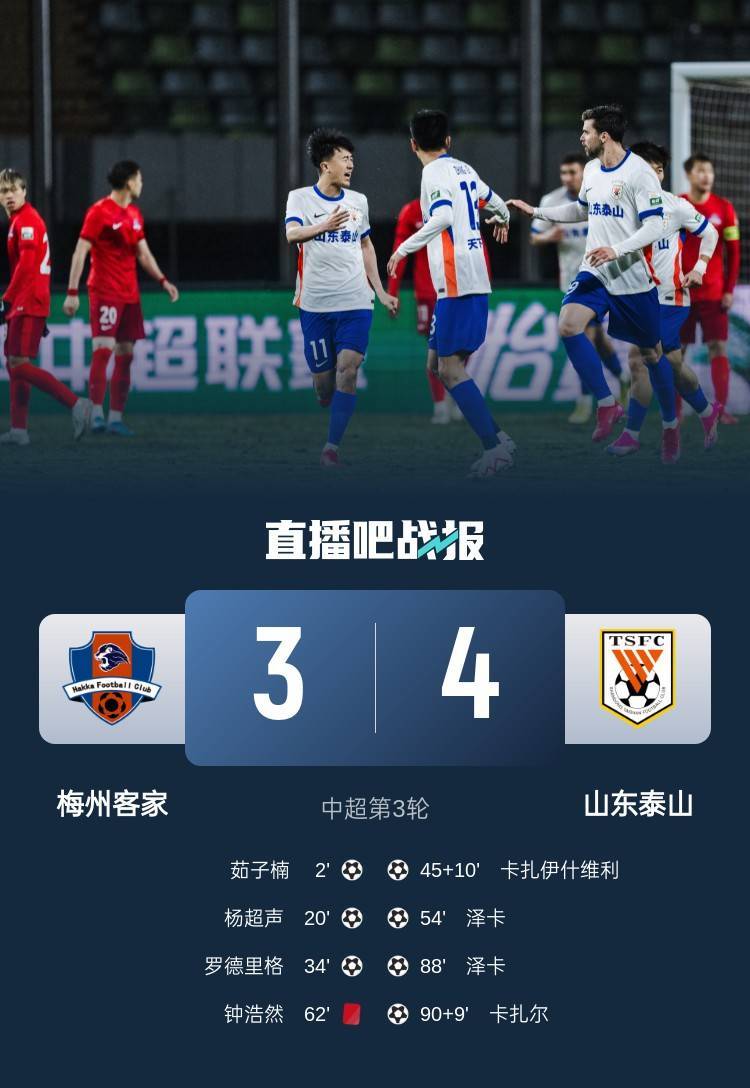 皇冠信用网开户_足球报：泰山队上半场不是慢热是梦游 卡扎尔延续4号绝杀传统